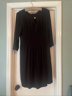 Tahari Black Midi Dress with Keyhole Detail